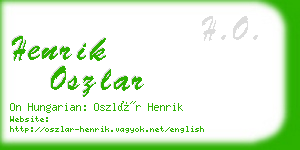 henrik oszlar business card